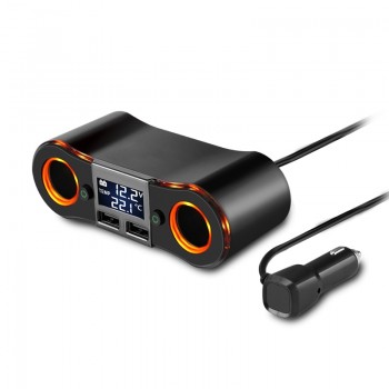 Powstro 3.5A Dual USB Car Charger LED Display for iPhone for Samsung Xiaomi Car Cigarette Lighter Socket Splitter Power Adapter