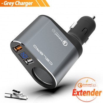 Car Cigarette Lighter Charger Adapter Quick Charge QC 3.0 Car Charger for Mobile Phone Auto Car USB Charger Extension with Fuse