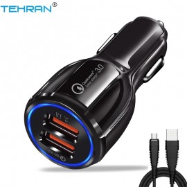 Car Charger Dual USB Quick Charge 3.0 2.0 for iPhone X 8 QC 3.0 Car-Charger for Samsung Galaxy S9 Huawei Phone Charger Adapter