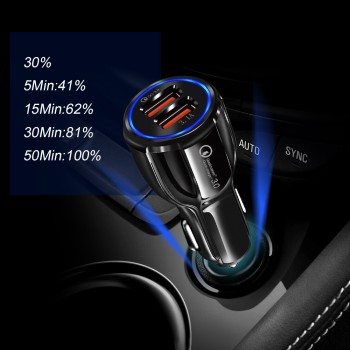 Car Charger Dual USB Quick Charge 3.0 2.0 for iPhone X 8 QC 3.0 Car-Charger for Samsung Galaxy S9 Huawei Phone Charger Adapter