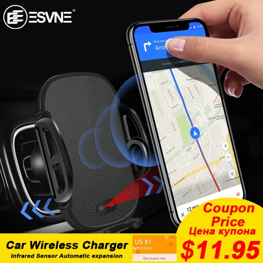 Intelligent Infrared Sensor QI Car Wireless Charger For iPhone Xs Max 8 X Samsung Xiaomi Wirless Charging Air Vent Phone Holder