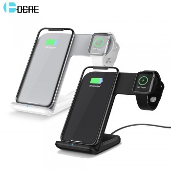 DCAE 2 in 1 Wireless Charger for apple i watch 1 2 3 4 Type C Fast Wireless Charging for iphone XS MAX XR X 8 Plus Samsung S9 S8