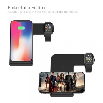 DCAE 2 in 1 Wireless Charger for apple i watch 1 2 3 4 Type C Fast Wireless Charging for iphone XS MAX XR X 8 Plus Samsung S9 S8