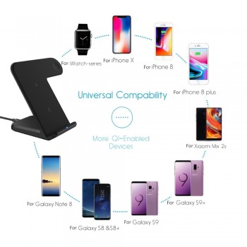 DCAE 2 in 1 Wireless Charger for apple i watch 1 2 3 4 Type C Fast Wireless Charging for iphone XS MAX XR X 8 Plus Samsung S9 S8