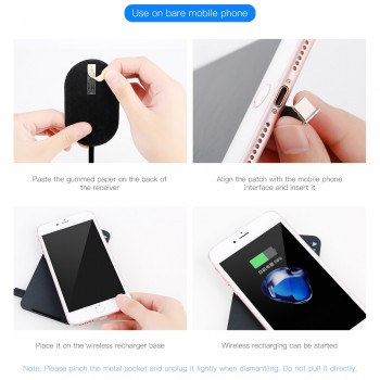 Baseus QI Wireless Charger Receiver For iPhone 7 6 5 Samsung a5 7 Wireless Charging Receiver For Xiaomi 5 6 Redmi 4x oneplus lg