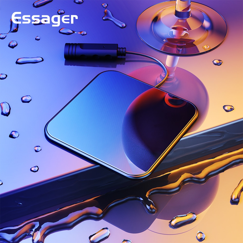 Essager 10W Qi Wireless Charger For iPhone XS Max Samsung Huawei Glass Wirless Charger Fast Wireless Charging Pad for Smartphone