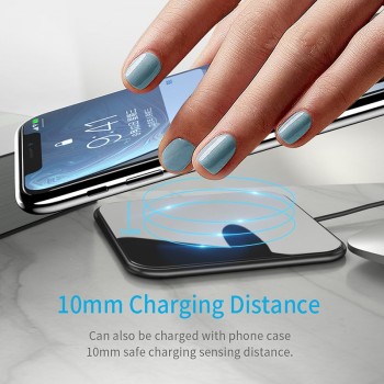 Essager 10W Qi Wireless Charger For iPhone XS Max Samsung Huawei Glass Wirless Charger Fast Wireless Charging Pad for Smartphone