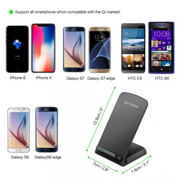 Qi Wireless Charger For iPhone X XS Max XR 8 Samsung S9 S8 Note 9 Fast Wirless Wireless Charging Pad Docking Dock Station