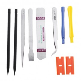 Alloet 10pcs in one Set  Mobile Phone Repair Tools Kit LCD Screen Opening Screwdrivers Pry Disassemble Tool Set for smart phones