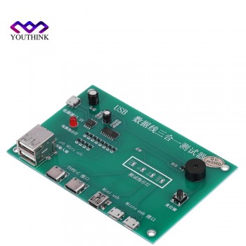 USB Cable Triad Tester Charging Cable Test Card For Tpye-c Mini USB Micro USB 3 in 1 PCB Board Data Wire Test Fixture Precise