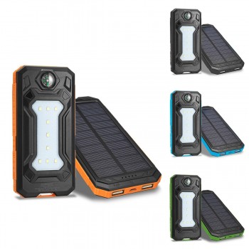 High Quality Solar Power Bank Waterproof 12000mAh Solar Charger 2 USB Ports External Charger Powerbank for Xiaomi for iphone