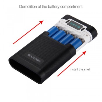 10000mAh Portable Battery Power Bank Shell Case 4x18650 Rechargeable Portable Battery Box Display (No Included Battery)