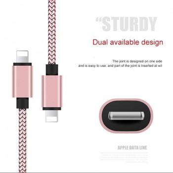 20cm 1m 2m 3m Data USB Charger Cable For iPhone 6s 6 s 7 8 Plus Xs Max XR X 10 5s iPad Nylon Fast Charging Origin Long Wire Cord