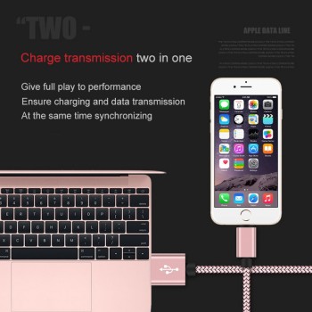20cm 1m 2m 3m Data USB Charger Cable For iPhone 6s 6 s 7 8 Plus Xs Max XR X 10 5s iPad Nylon Fast Charging Origin Long Wire Cord