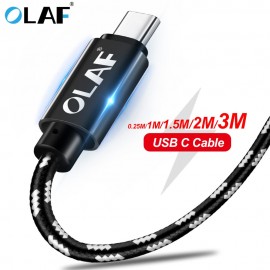 Olaf USB C Cable 1M 2M 3M Fast Charging Type-C USB 3.1 Data Cord cable For Samsung S9 pocophone F1 Mobile Phone Charger Cables