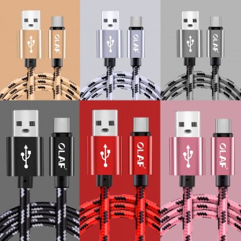 Olaf USB C Cable 1M 2M 3M Fast Charging Type-C USB 3.1 Data Cord cable For Samsung S9 pocophone F1 Mobile Phone Charger Cables