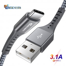 TIEGEM 3A USB C Cable for Huawei Mate 20 Pro USB Type C Fast Charging Data Cable for Xiaomi Mi 8 Oneplus 6 5T USB C Charger Cord
