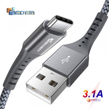 TIEGEM 3A USB C Cable for Huawei Mate 20 Pro USB Type C Fast Charging Data Cable for Xiaomi Mi 8 Oneplus 6 5T USB C Charger Cord