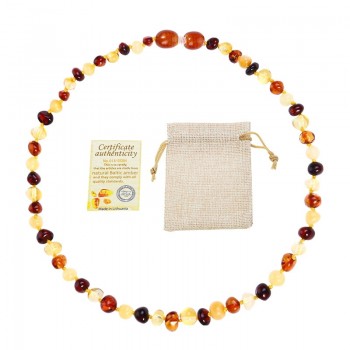 DR Classic Natural Amber Necklace Supply Certificate Authenticity Genuine Baltic Amber Stone Baby Necklace Gift 10 Color 14-33cm