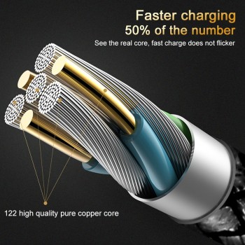 Olaf Micro USB Cable 2.4A LED Fast Charging USB Data Cable Mobile Phone Charging Cable for Samsung S7 S6 Huawei Android Cable