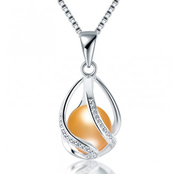Cauuev genuine 100% Natural freshwater  Pearl Jewelry Hot Selling 925 Sterling Silver Pendant Necklace gift For Women Female Jew