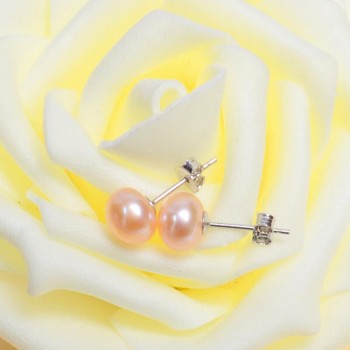 ASHIQI 100% Natural Freshwater Pearl Earrings, Real 925 Sterling Silver Stud earring  7-11mm Pearl jewelry supplier For women