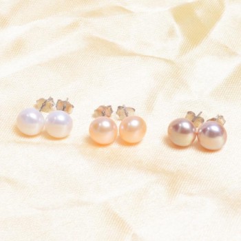 ASHIQI 100% Natural Freshwater Pearl Earrings, Real 925 Sterling Silver Stud earring  7-11mm Pearl jewelry supplier For women