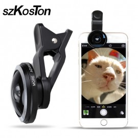 Universal Wide Angle Fisheye Lens For Mobile Phone Camera Lenses Clip-on 235 Degree Super HD Fish Eye For iPhone Xiaomi Lens