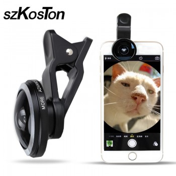 Universal Wide Angle Fisheye Lens For Mobile Phone Camera Lenses Clip-on 235 Degree Super HD Fish Eye For iPhone Xiaomi Lens
