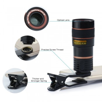 COOLTODAY Universal 8X Zoom Optical Phone Telescope Portable Mobile Phone Telephoto Camera Lens For Iphone X 8 7 Samsung Huawei