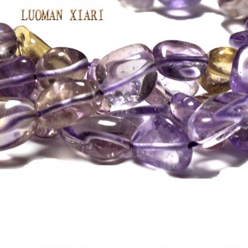 LUOMAN XIARI Irregular Natural Ametrine Stone Beads For Jewelry Making DIY Bracelet Necklace  Material about 8-12mm Strand 15