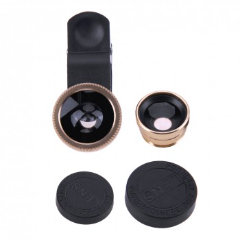Alloet 3-in-1 Mobile Phone Lens Fish Eye+Wide Angle+Macro Camera Lens Clip Lens Kit Phone Camera Cover For Samsung Huawei Phones