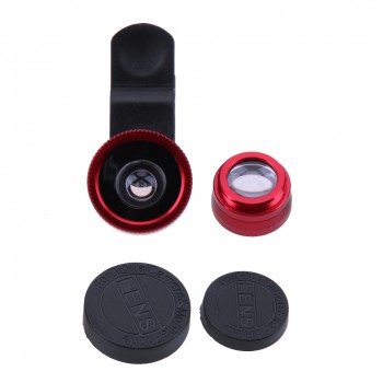Alloet 3-in-1 Mobile Phone Lens Fish Eye+Wide Angle+Macro Camera Lens Clip Lens Kit Phone Camera Cover For Samsung Huawei Phones