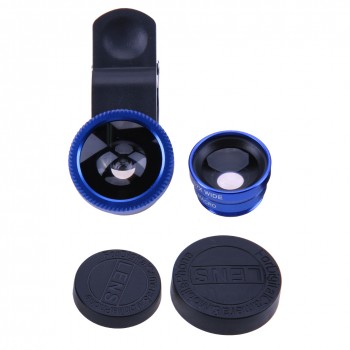 Alloet 3-in-1 Mobile Phone Lens Fish Eye+Wide Angle+Macro Camera Lens Clip Lens Kit Phone Camera Cover For Samsung Huawei Phones