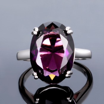 Elegant Natural Amethyst Silver Ring Oval 13MMX18MM Dark Purple Multicolor 925 Jewelry Rings For Women Fashion Anniversary Gift