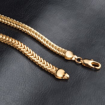 JEMMIN Hot Sale 18K Gold Exquisite Smooth Man/Women Necklace Chains With Lobster Clasps Set Heavy Jewelry Factory Price