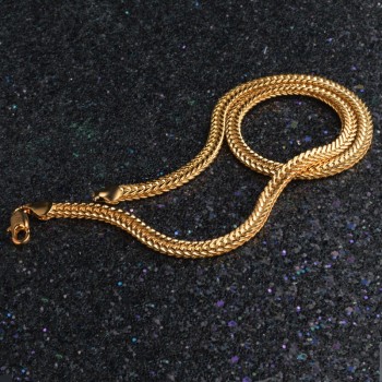 JEMMIN Hot Sale 18K Gold Exquisite Smooth Man/Women Necklace Chains With Lobster Clasps Set Heavy Jewelry Factory Price