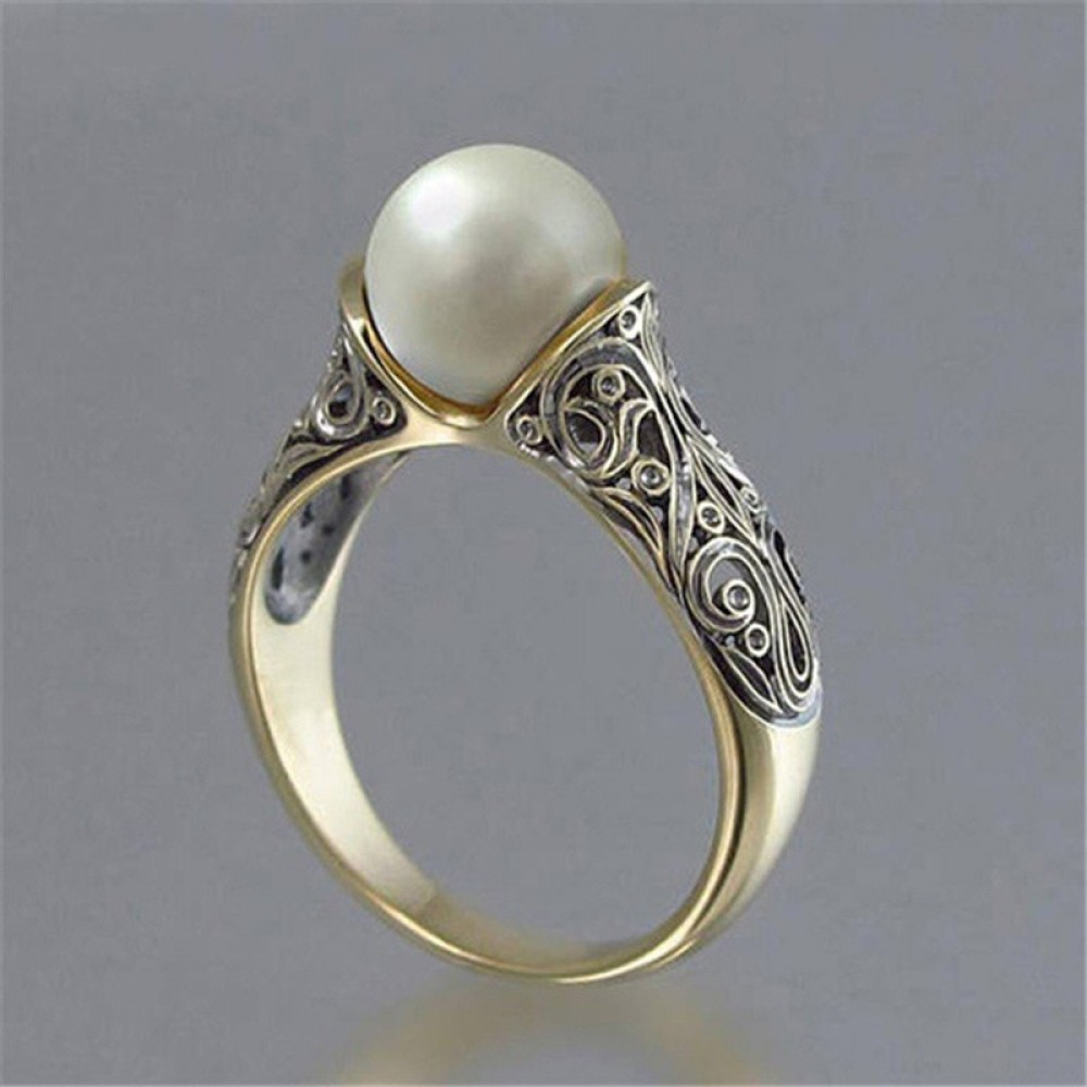 Pearl ring silver 925 jewellery costume jewelry The king of the ring gives a gift to a woman Stainless steel  ringen B2440