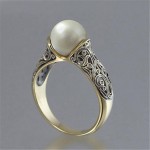 Pearl ring silver 925 jewellery costume jewelry The king of the ring gives a gift to a woman Stainless steel  ringen B2440