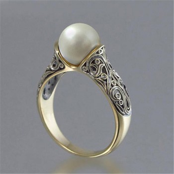 Pearl ring silver 925 jewellery costume jewelry The king of the ring gives a gift to a woman Stainless steel  ringen B2440