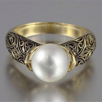 Pearl ring silver 925 jewellery costume jewelry The king of the ring gives a gift to a woman Stainless steel  ringen B2440