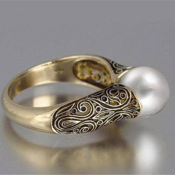 Pearl ring silver 925 jewellery costume jewelry The king of the ring gives a gift to a woman Stainless steel  ringen B2440