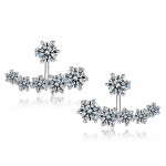 Jemmin New Fashion 925 Sterling Silver Shiny Crystal Beads Neckband Stud Earrings for Women Wedding Bijoux Brincos