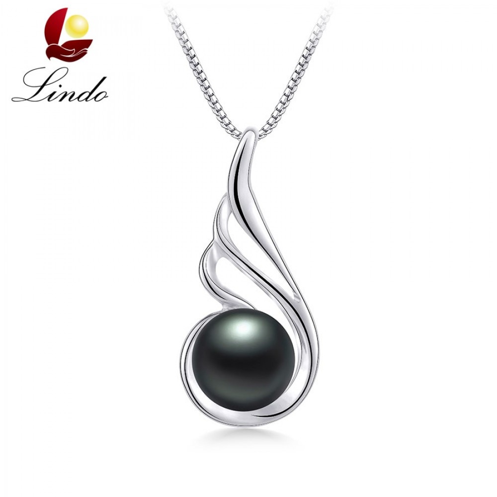 Amazing Price Silver 925 Genuine Freshwater Pearl Angel wings Pendants 100% Natural Pearl Necklace With Chain Fashion Jewelry