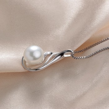 Amazing Price Silver 925 Genuine Freshwater Pearl Angel wings Pendants 100% Natural Pearl Necklace With Chain Fashion Jewelry