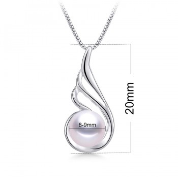 Amazing Price Silver 925 Genuine Freshwater Pearl Angel wings Pendants 100% Natural Pearl Necklace With Chain Fashion Jewelry