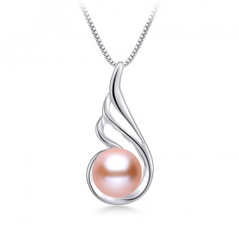 Amazing Price Silver 925 Genuine Freshwater Pearl Angel wings Pendants 100% Natural Pearl Necklace With Chain Fashion Jewelry