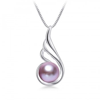 Amazing Price Silver 925 Genuine Freshwater Pearl Angel wings Pendants 100% Natural Pearl Necklace With Chain Fashion Jewelry