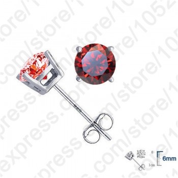 Jemmin Elegant Genuine 925 Sterling Silver Crystal Stud Earrings Fine Women Jewelry Wedding Engagement Earring Gift