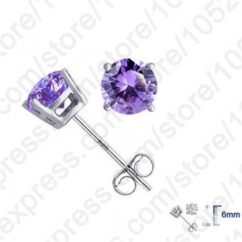 Jemmin Elegant Genuine 925 Sterling Silver Crystal Stud Earrings Fine Women Jewelry Wedding Engagement Earring Gift